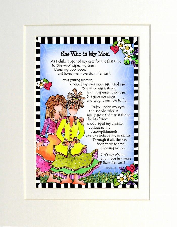 Mom Themed Gifty Art - 8" x 10"WhiteMom