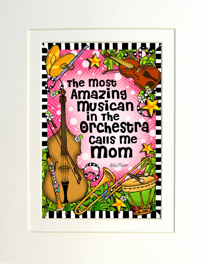 Orchestra Mom/Grandma Themed Gifty Art - 8" x 10"WhiteOrchestra-MOM (SFM)
