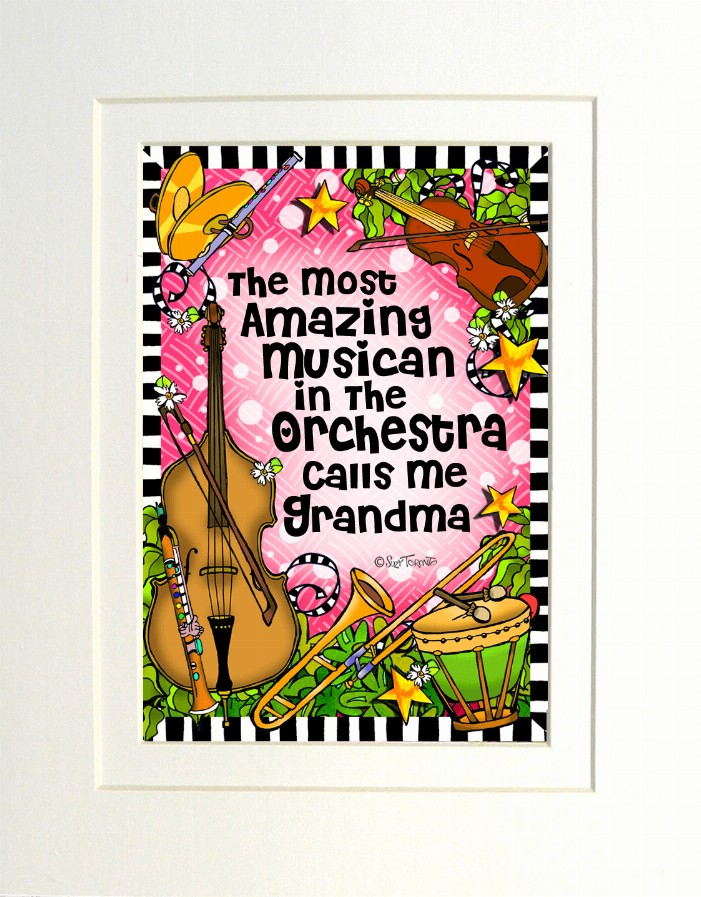 Orchestra Mom/Grandma Themed Gifty Art - 8" x 10"WhiteOrchestra-GRANDMA (SFM)