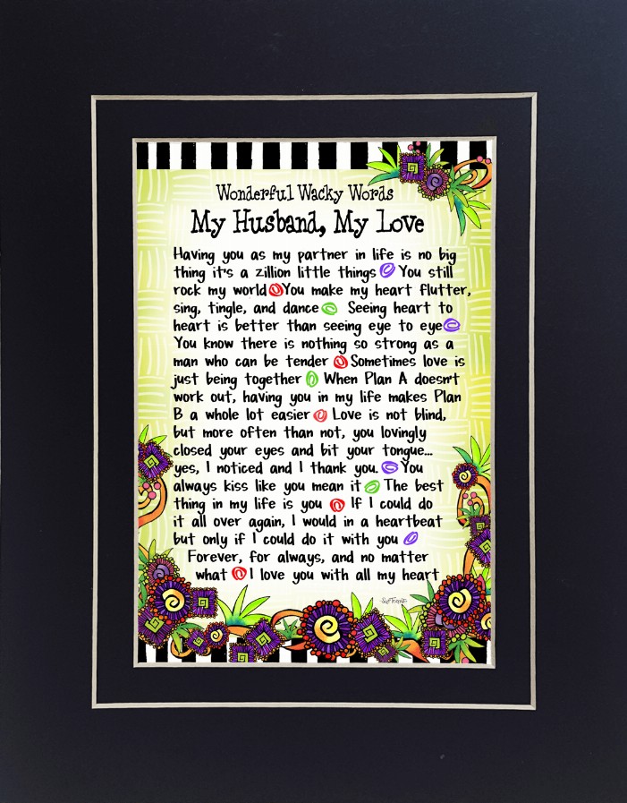 Relationship Themed Gifty Art - 8" x 10"BlackMy Husband, My Love
