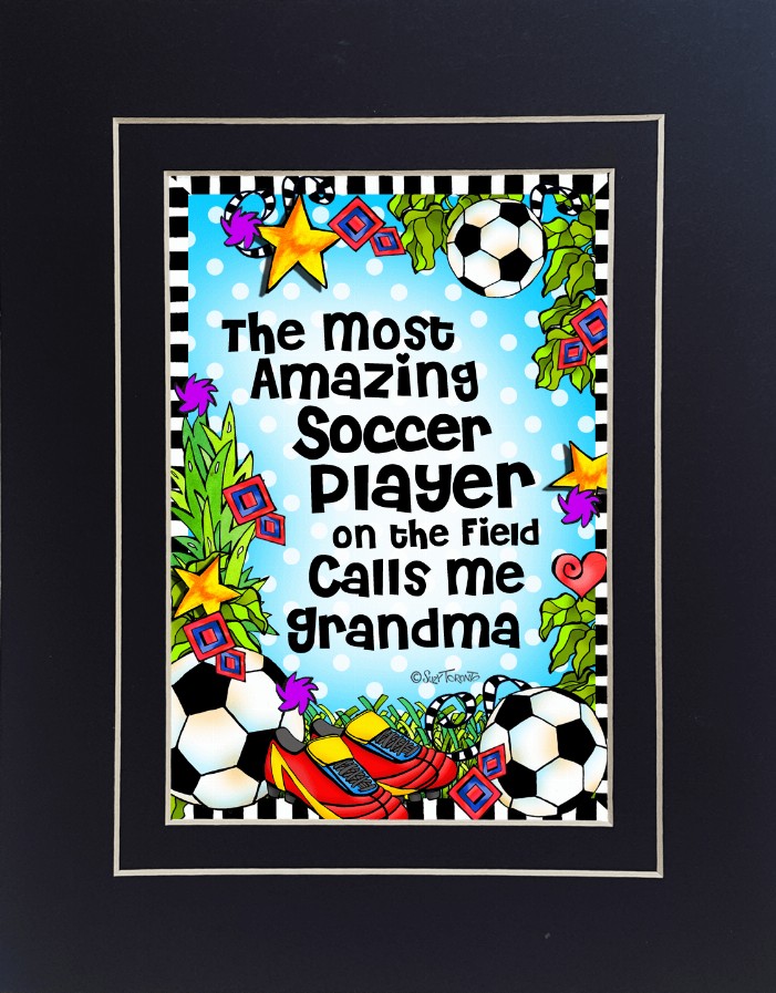 Soccer Mom/Grandma Themed Gifty Art - 8" x 10"BlackSoccer_GRANDMA (SFM)
