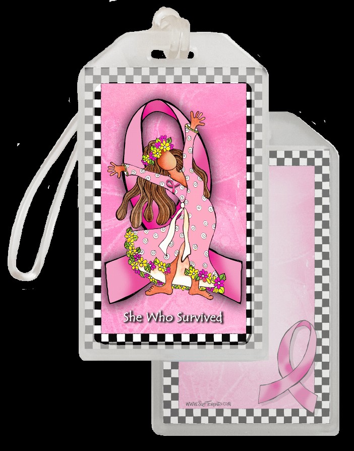 Wacky Bag Tag - She Who Survived (Breast Cancer)