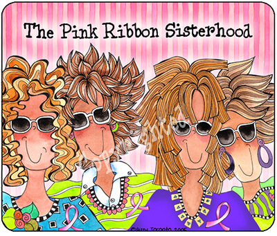 Wacky Mouse Pad - Pink Ribbon Sisterhood (4 girls)