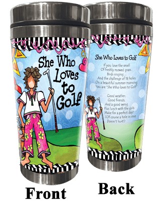 Wacky Stainless Steel Tumbler -  Loves to Golf