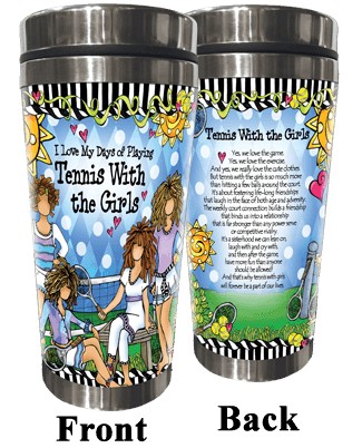 Wacky Stainless Steel Tumbler -  Tennis with the Girls