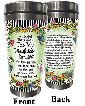 Wacky Stainless Steel Tumbler -  Words for My Daughter in Law