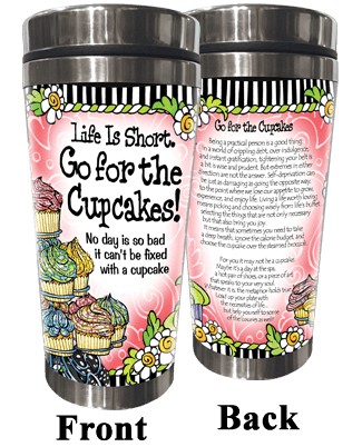 Wacky Stainless Steel Tumbler -  Eat Cupcakes