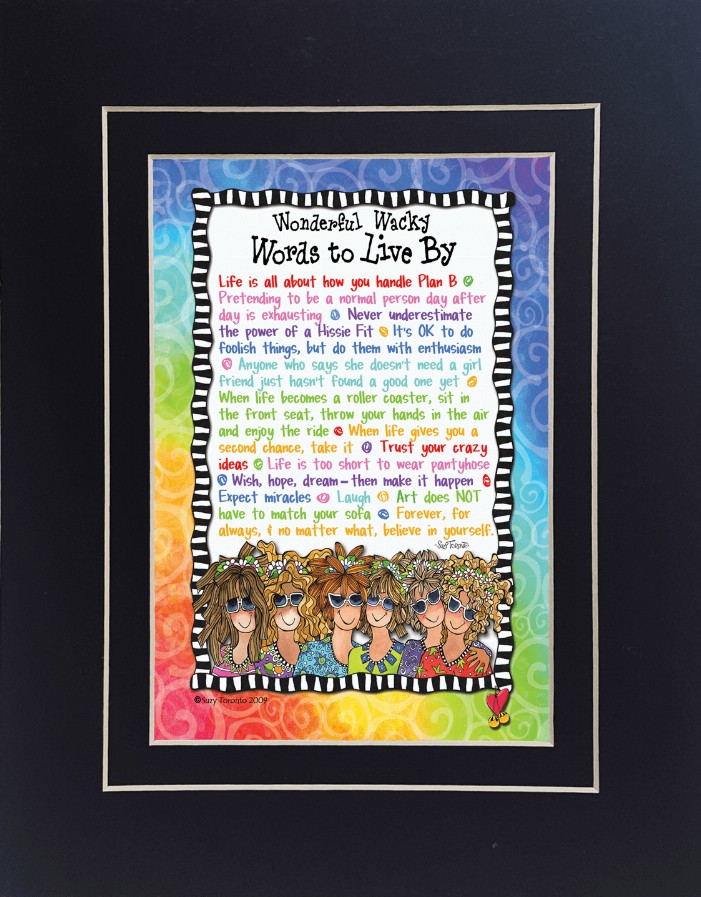 Wisdom Themed Gifty Art - 8" x 10"BlackWords to Live By