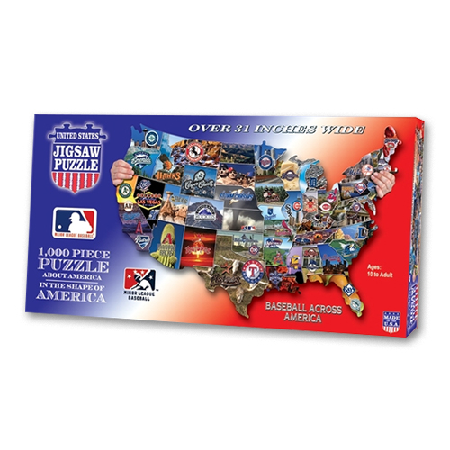 MLB USA Shaped Puzzle Baseball Across America