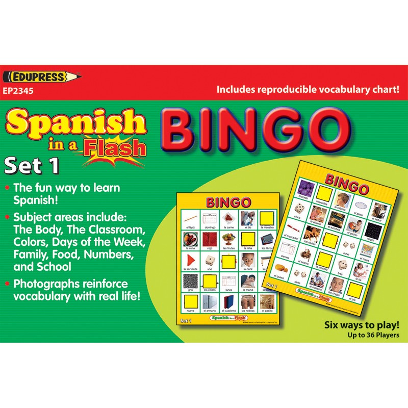 Spanish in a Flash Bingo, Set 1