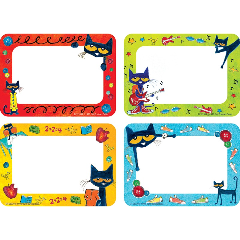 Pete the Cat Name Tags/Labels, Pack of 36