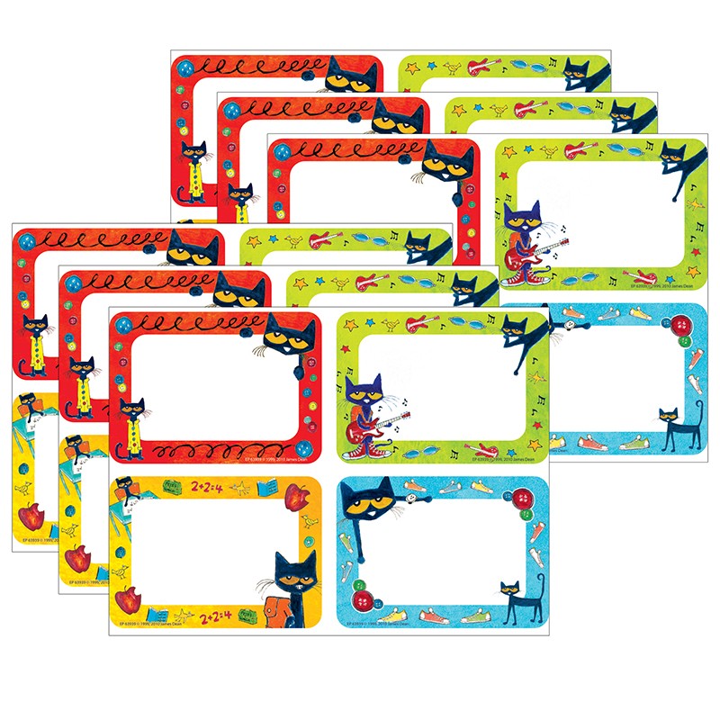 Pete the Cat Name Tags/ Labels, 36 Per Pack, 6 Packs