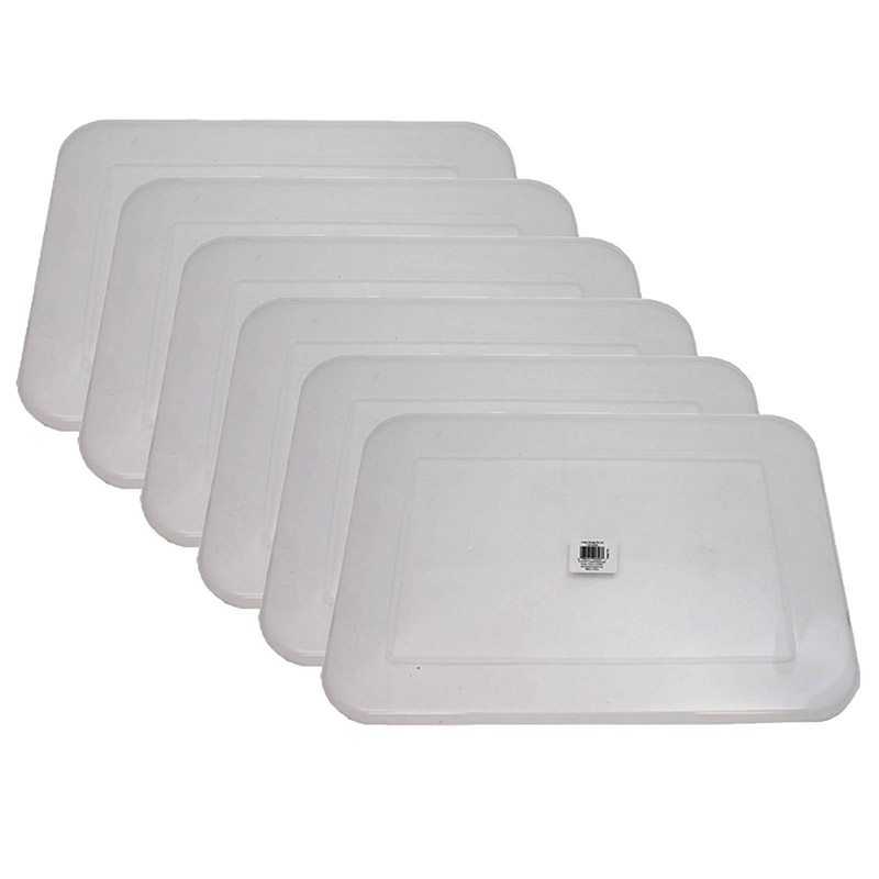 Clear Plastic Storage Bin Lid - Large, Pack of 6