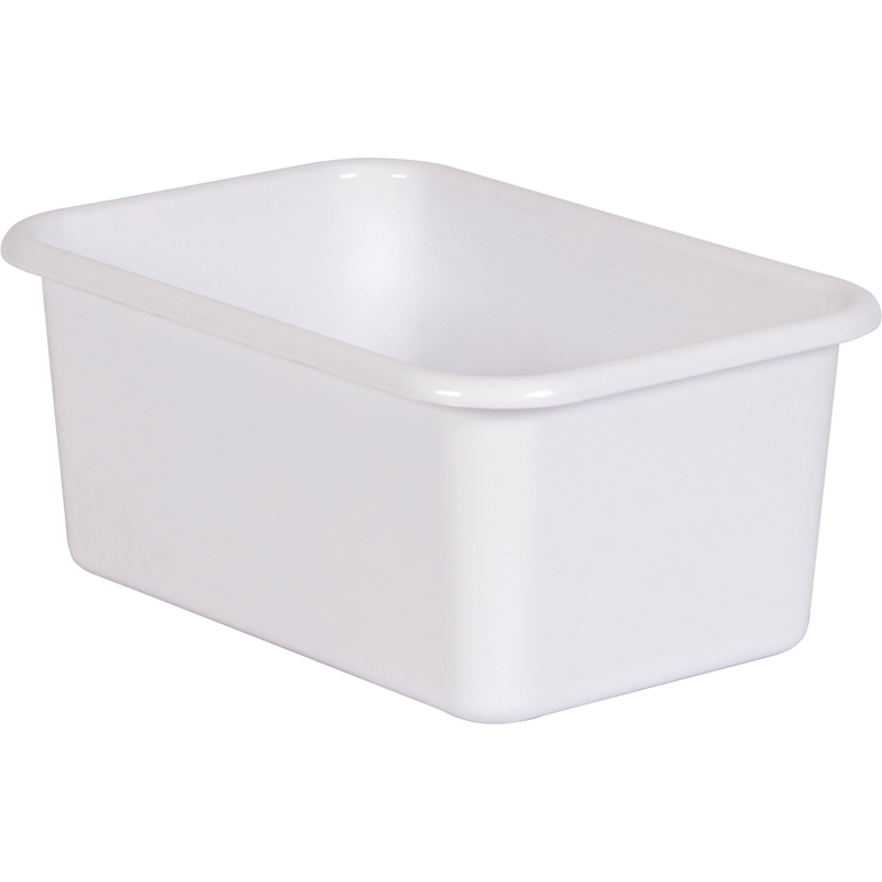 White Small Plastic Storage Bin