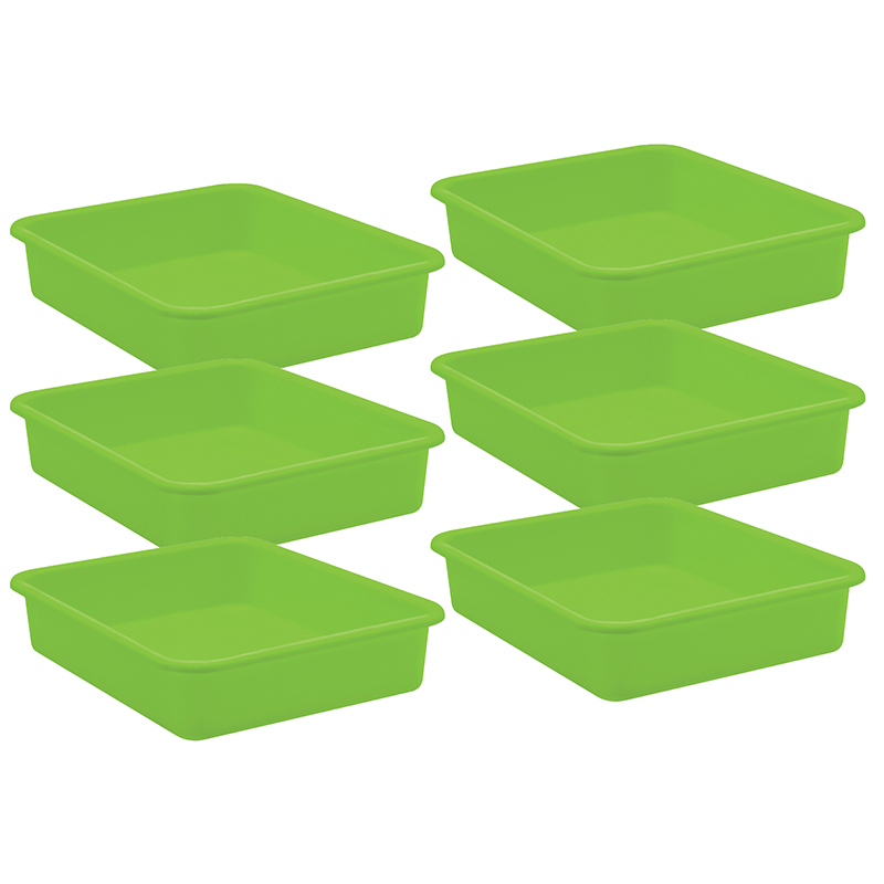 Lime Large Plastic Letter Tray, Pack of 6