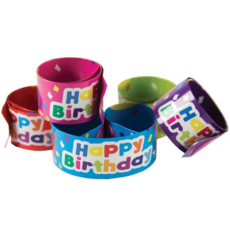 Happy Birthday Balloons Slap Bracelets, 10 Per Pack, 6 Packs