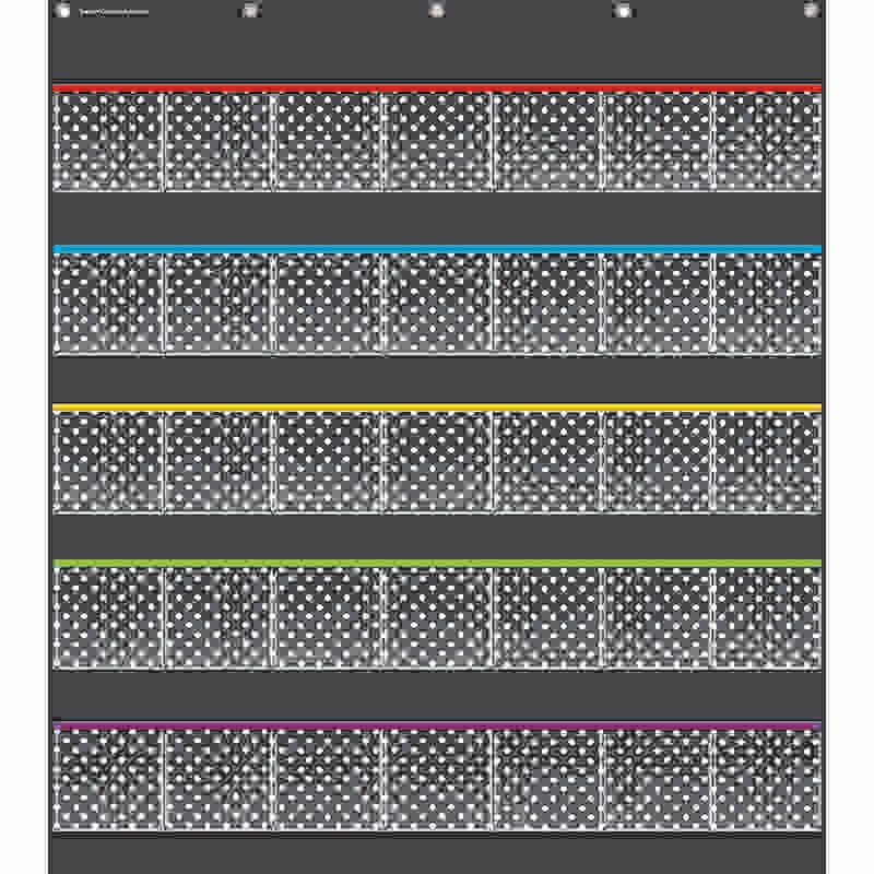 Black Polka Dots Storage Pocket Chart