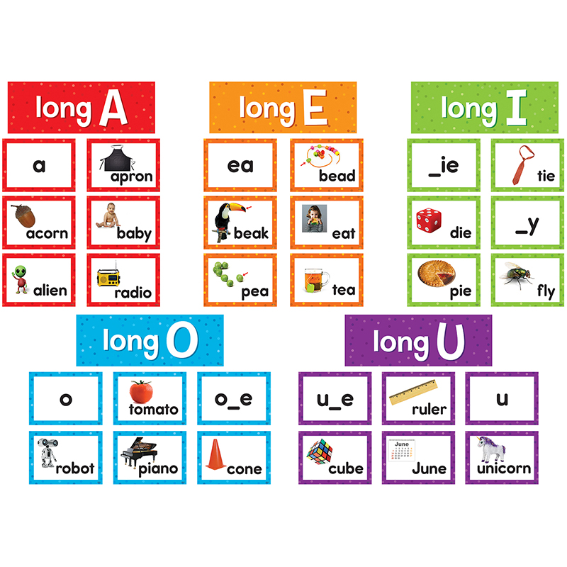 Long Vowels Pocket Chart Cards, 205 Pieces