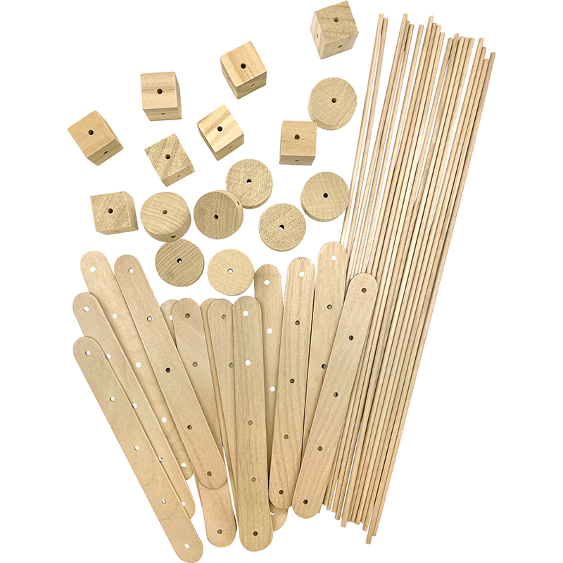 STEM Basics: Wood Construction Kit - 66 Count