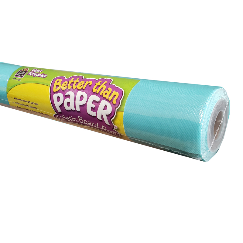 Better Than Paper Bulletin Board Roll, 4' x 12', Light Turquoise, Pack of 4