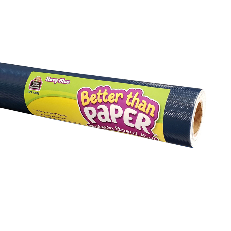 Better Than Paper Bulletin Board Roll, 4' x 12', Navy Blue, Pack of 4