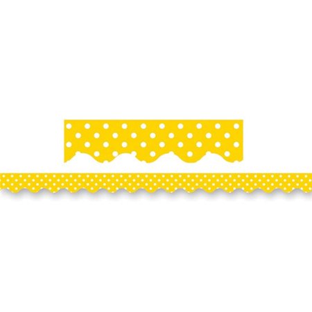 Yellow Mini Polka Dots Border Trim, 35 Feet Per Pack, 6 Packs