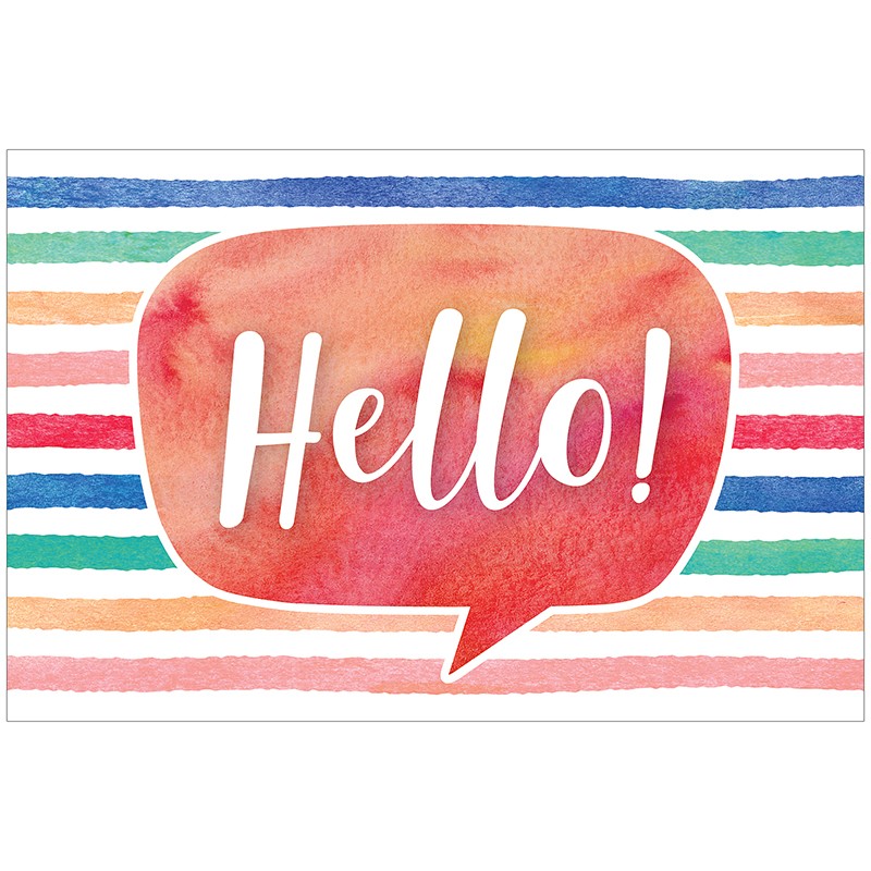 Watercolor Hello Postcards