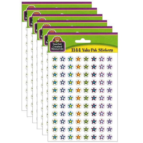 Fancy Stars 2 Mini Stickers Valu-Pak, 1144 Per Pack, 6 Packs