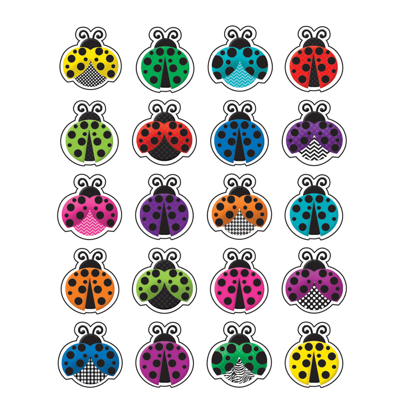 Colorful Ladybugs Stickers, Pack of 120