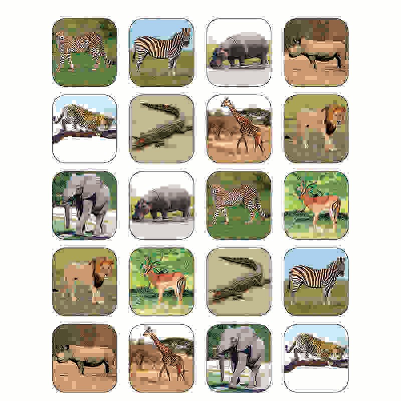 Safari Animals Stickers, Pack of 120