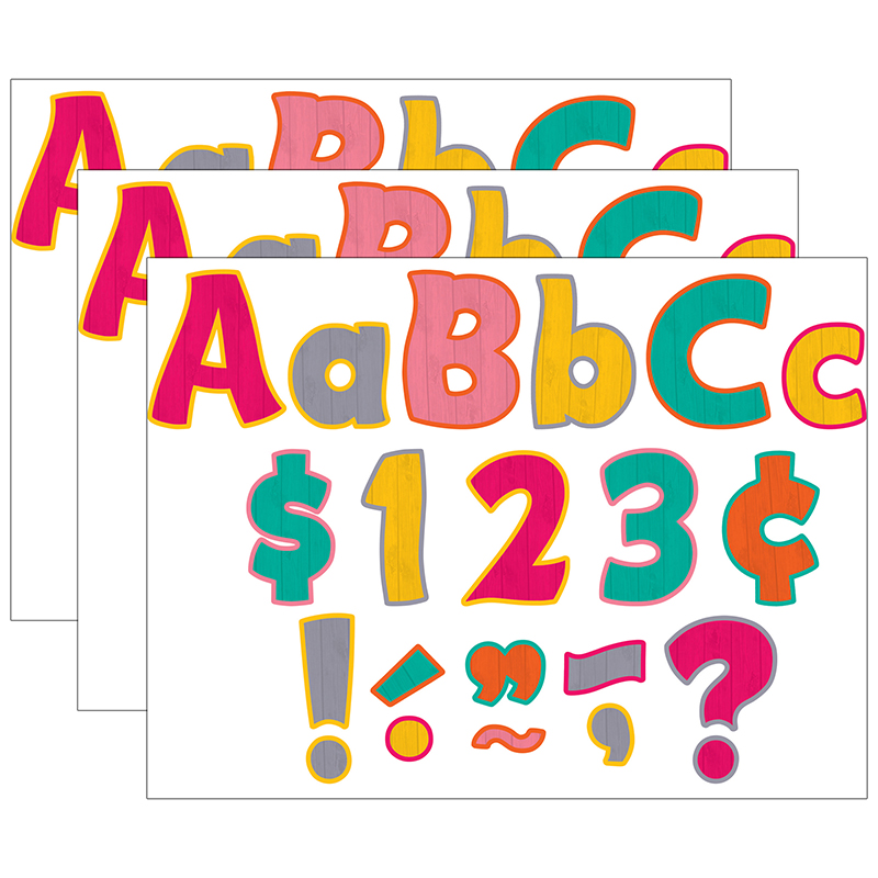 Tropical Punch Funtastic 4" Letters Combo Pack, 208 Pieces Per Pack, 3 Packs