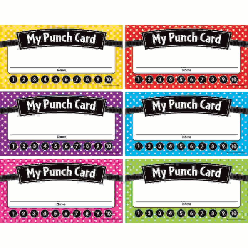 Polka Dots Punch Cards, Pack of 60