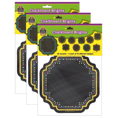 Chalkboard Brights Accents, 30 Per Pack, 3 Packs