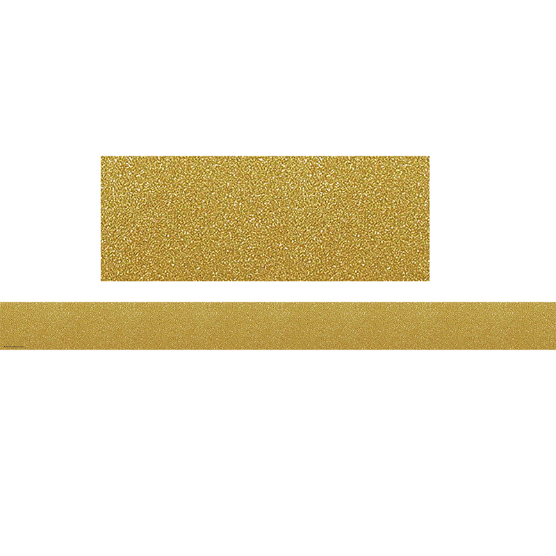 Confetti Gold Straight Border Trim, 35 Feet