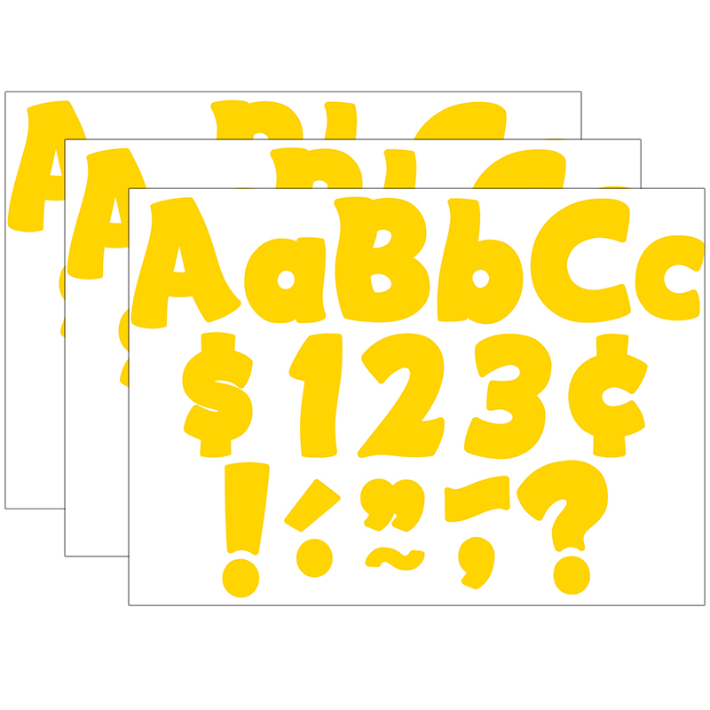 Yellow Gold Funtastic 4" Letters Combo Pack, 208 Per Pack, 3 Packs
