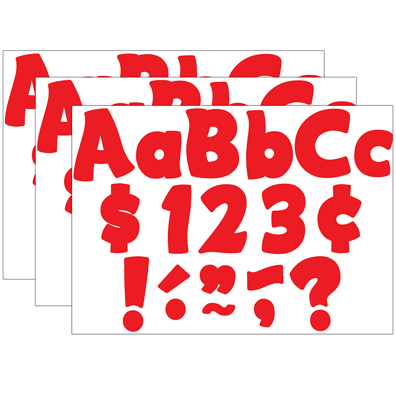 Red Funtastic 4" Letters Combo Pack, 208 Per Pack, 3 Packs