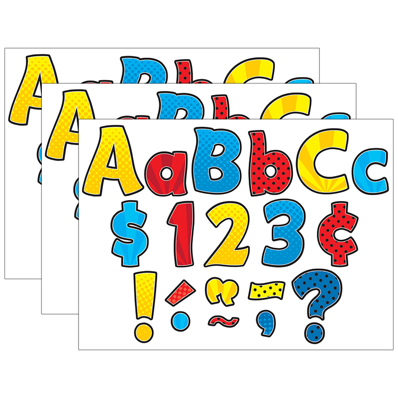 Superhero Funtastic 4" Letters Combo Pack, 208 Per Pack, 3 Packs
