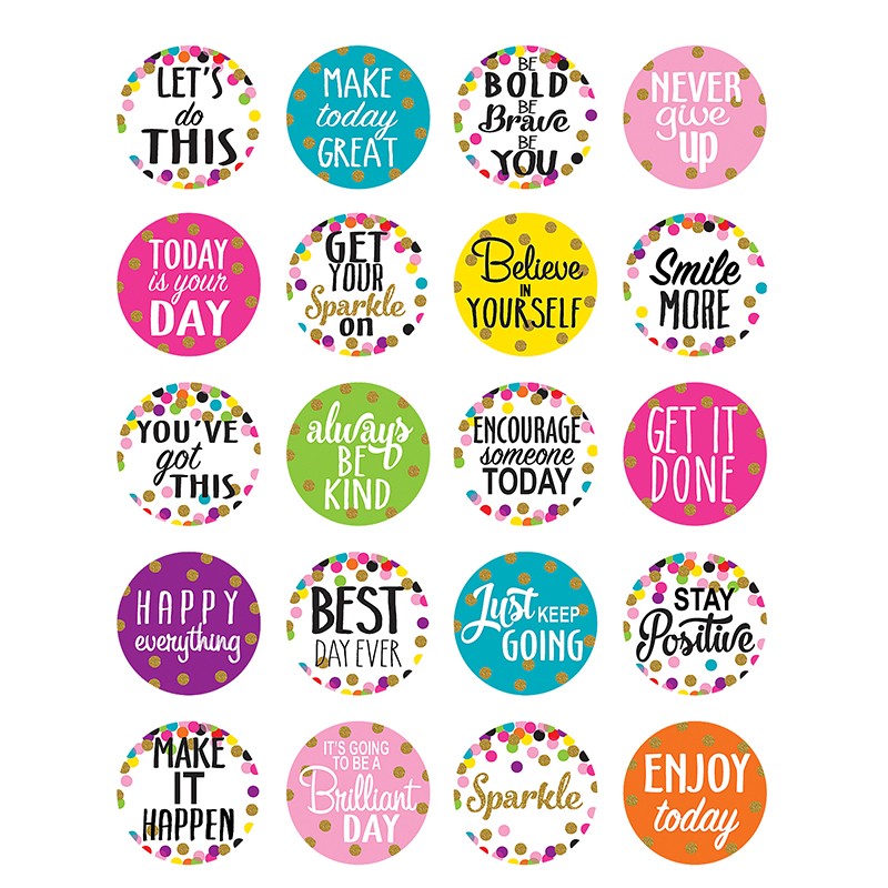 Confetti Words to Inspire Stickers, Pack of 120