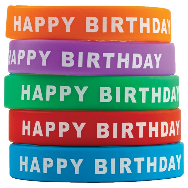 Happy Birthday Wristbands, Pack of 10