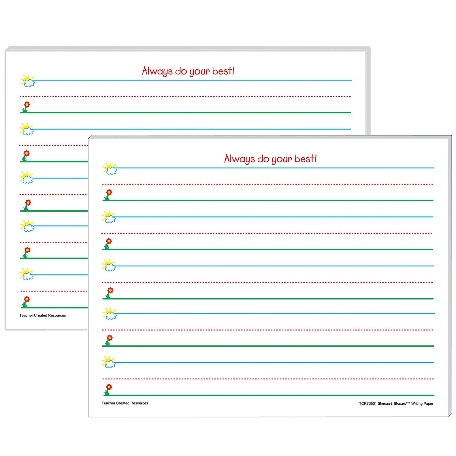 Smart Start K-1 Writing Paper: 100 Sheets Per Pack, 2 Packs