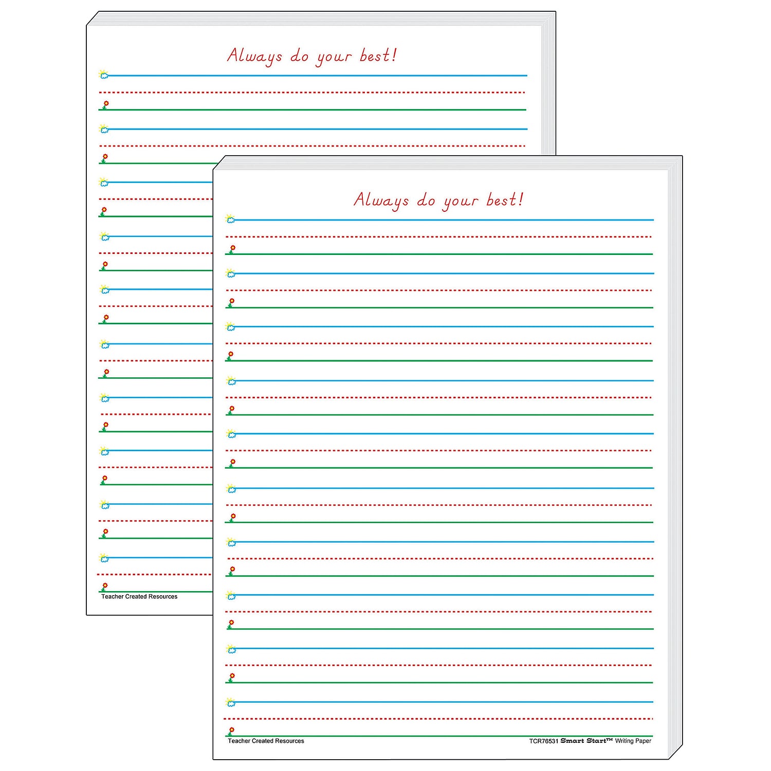 Smart Start 1-2 Writing Paper: 100 Sheets Per Pack, 2 Packs