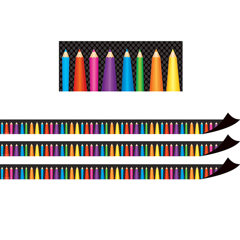 Magnetic Borders, Colored Pencils, 24 Feet Per Pack, 3 Packs