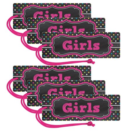 Chalkboard Brights Magnetic Girls Pass, Pack of 6