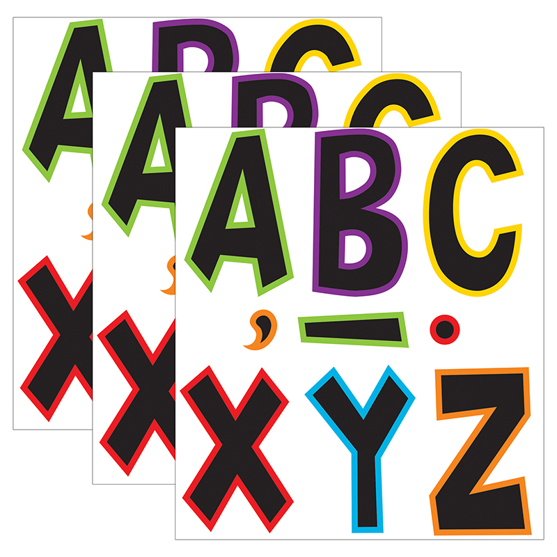 Electric Bright 7" Fun Font Letters, 120 Pieces Per Pack, 3 Packs