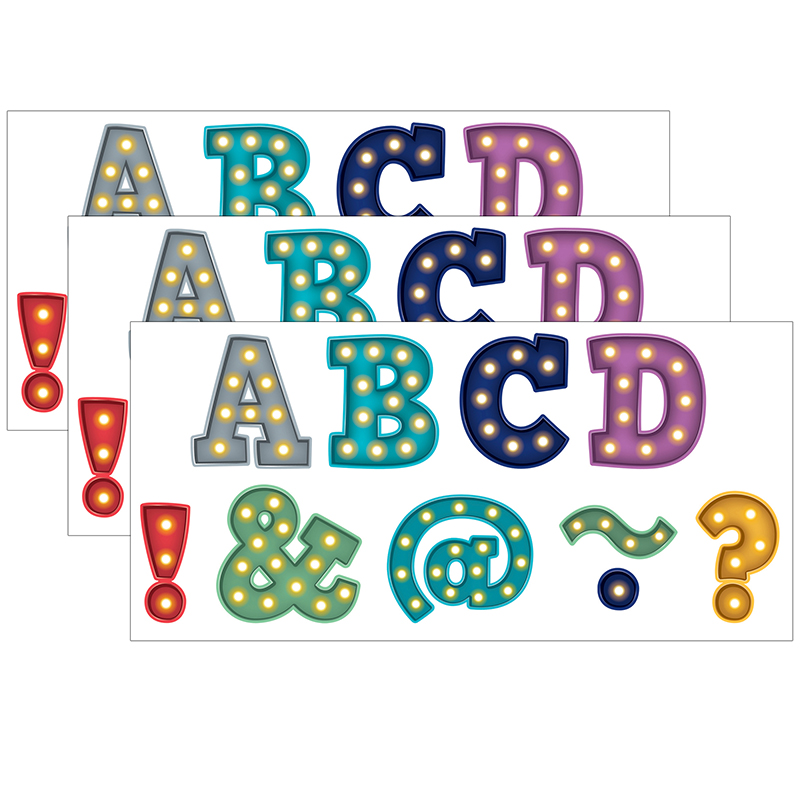 Marquee Bold Block 2" Magnetic Letters, 70 Pieces Per Pack, 3 Packs