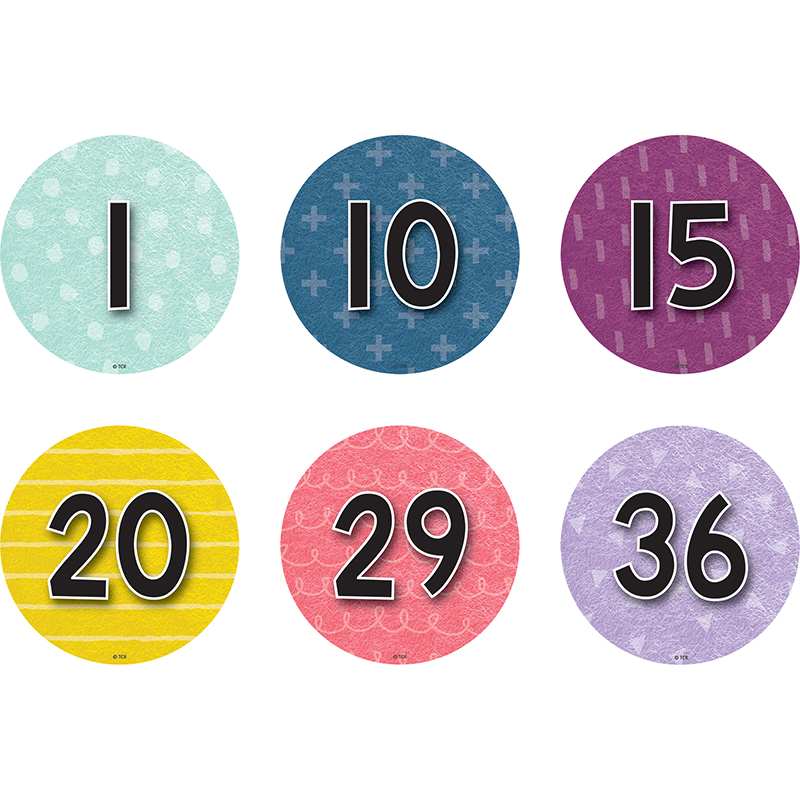 Spot On Floor Markers Oh Happy Day Numbers 1-36, 4", Pack of 36