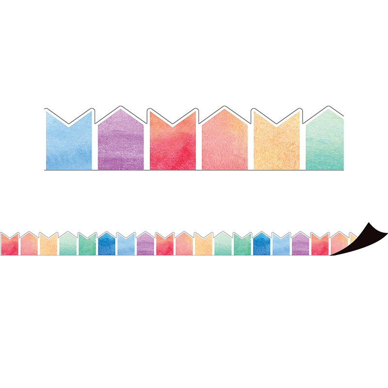 Watercolor Pennants Magnetic Border, 24 Feet