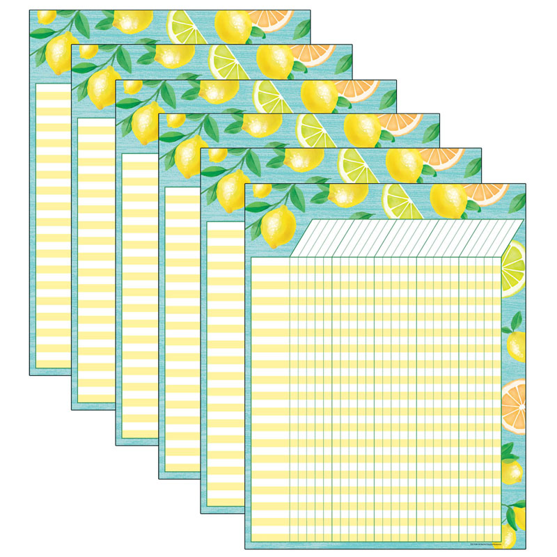 Lemon Zest Incentive Chart, Pack of 6