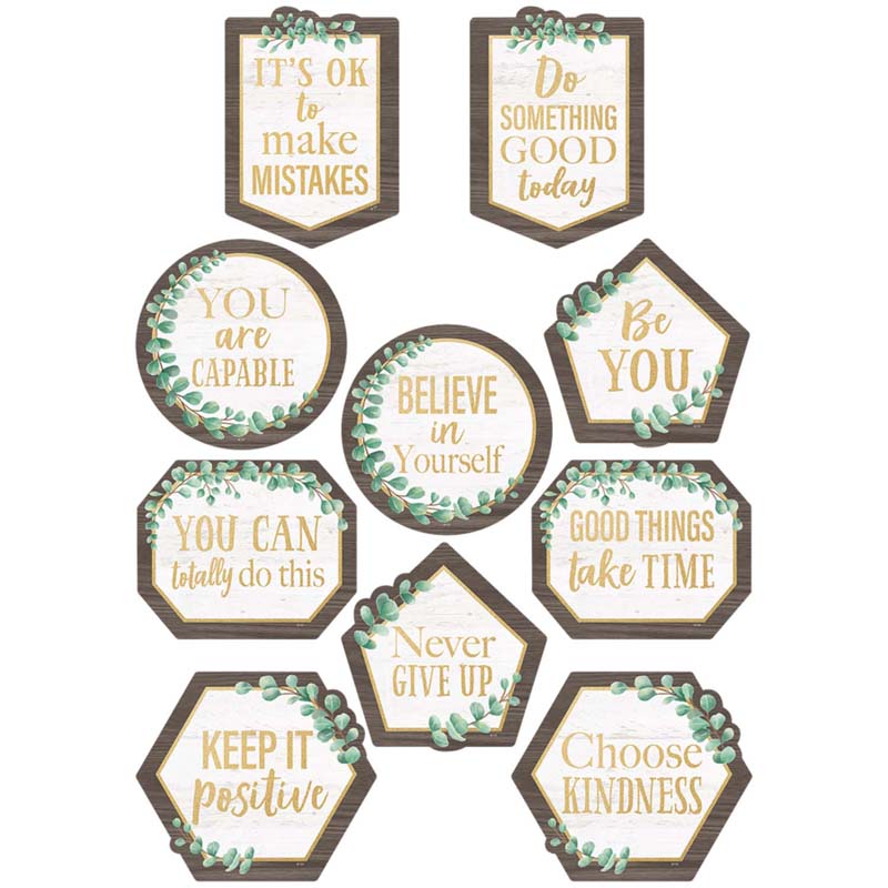 Eucalyptus Positive Sayings Accents, Pack of 30