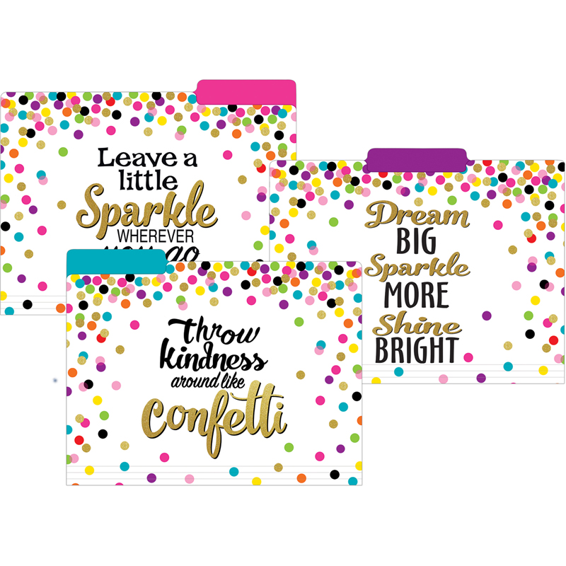 Confetti File Folders, Letter Size, Pack of 12